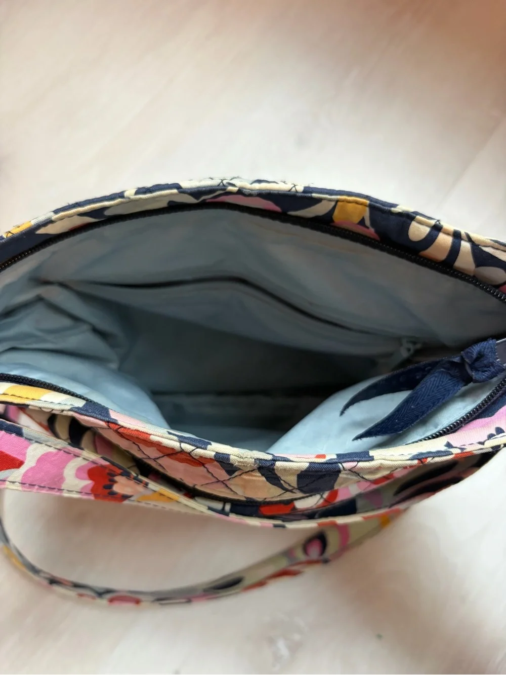 Vera Bradley Floral Paisley Quilted Crossbody in Navy, Pink & Yellow
